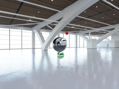 HDRI - Exhibition Hall Interior 2 - 16384x8192 Texture