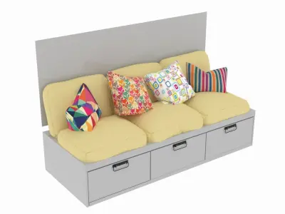 Caravan Couch 3D model