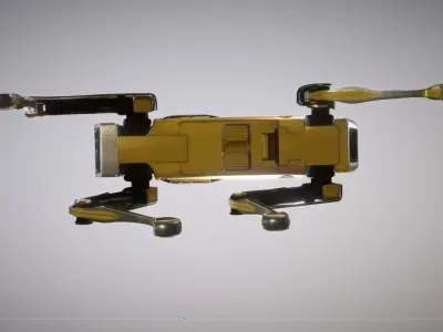 Robot Dog Rigged and animation walk Low-poly 3D model