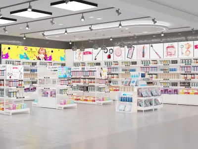 Makeup store 3D model 3D model