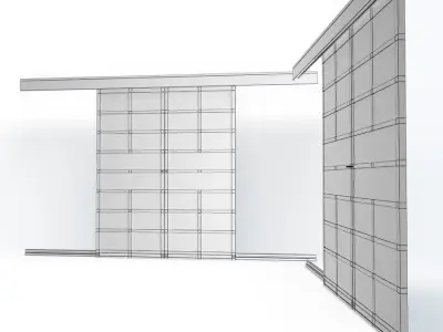 Black Sliding Doors 3D model