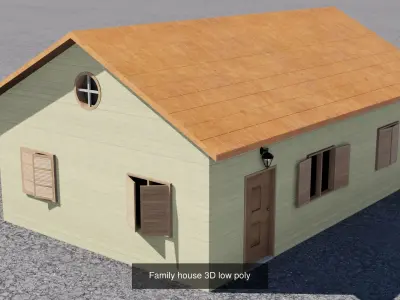 3 building low poly house 3D Model Pack
