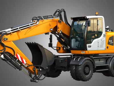 A918 Compact Litronic - Wheeled Excavator 3D model