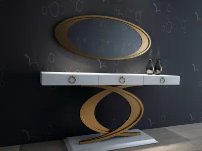 3D CONSOLE MODEL 3D model modern table with mirror 3D model