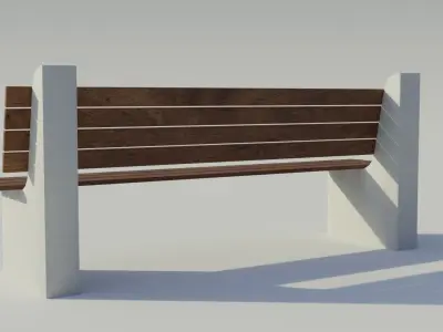 Park Bench 3 - Low poly PBR Low-poly 3D model