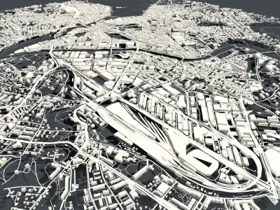 Cityscape Zeneva Switzerland 3D model