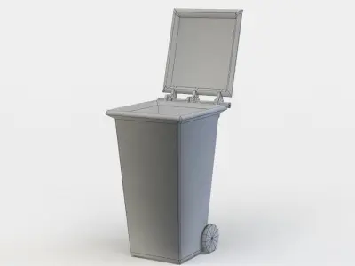 Garbage container Low-poly 3D model 9
