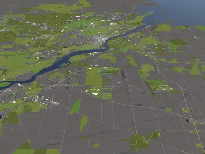 Toledo 50x50km 3D City Map 3D model