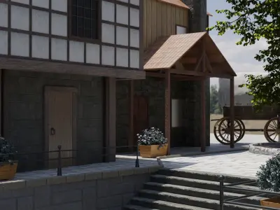 Medieval village 3D model buy