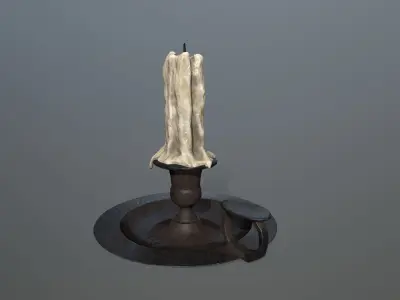Candlestick candle Low-poly 3D model