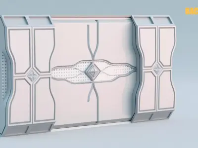 Game-Ready Sci-Fi Door Asset Low-poly 3D model