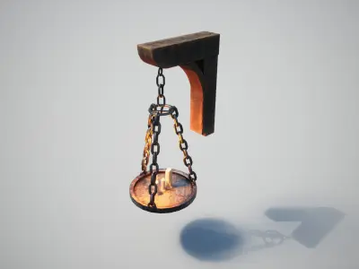 Medieval Lamp Low-poly 3D model get