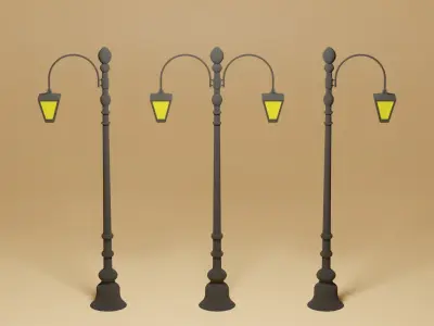 Cartoon Street Light 3D model