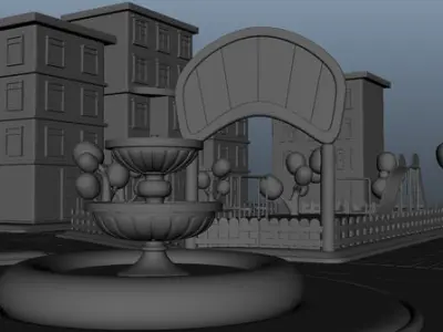 Cartoon city Exterior 3D model