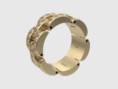 Flexible Chain Links Sparkling Wedding Ring JDBCo 3D print model