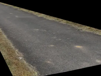 real asphalt road - 21meter and lowpoly Low-poly 3D model