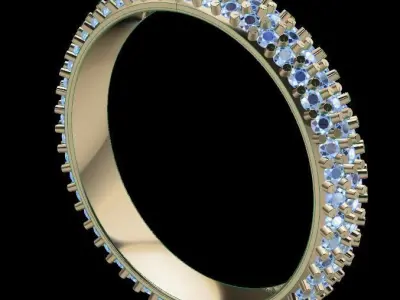 Dainty Cluster Diamond Infinity Band Size8 3D print model