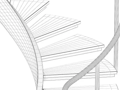 Black Metal Spiral Stairs 3D model