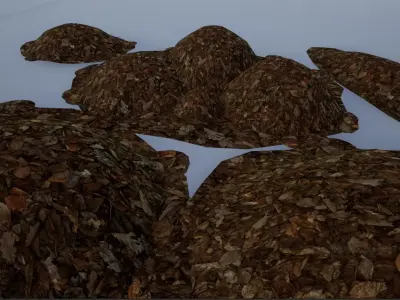Fallen Leaf Piles and Stacks Low-poly 3D model