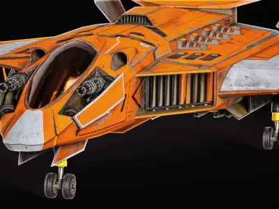 Jet Fighter - Space Aircraft 4K Textures  Low-poly 3D model