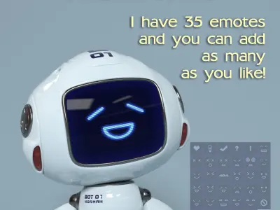 Norman the robot character Low-poly 3D model