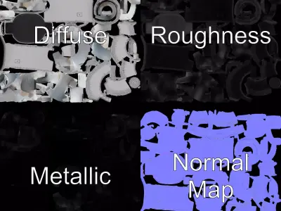 Silver Space Habitat model pack Low-poly 3D model