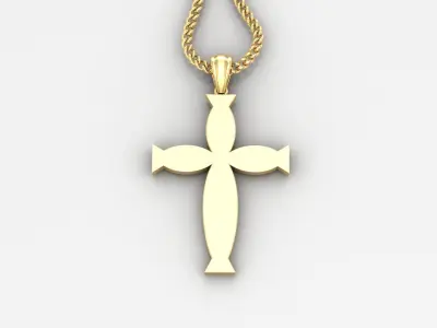 Light Gold 18K Cross Pendant 1CP063 3D print model