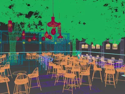 Outdoor Restaurant Cafe 3D model