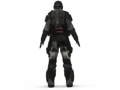 Futuristic Robot Android 3D Model Humanoid Sci-Fi Mech Character Low-poly 3D model