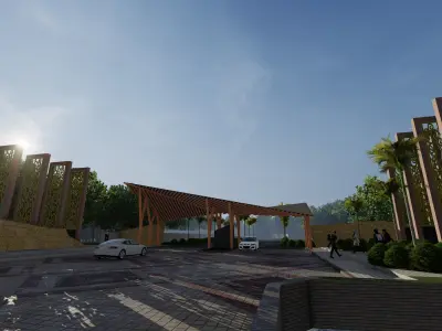 Modern Minimalist Gate A  SketchUp 3D Model SketchUp Only 3D model
