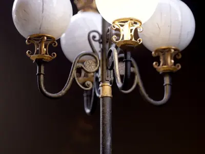 Modular Street Sphere Lamp 8K - 10 sizes Low-poly 3D model