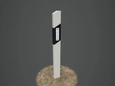 Road Reflector Post 01 Low-poly 3D model