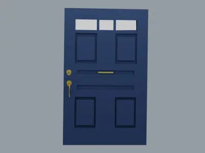 Door Modern Blue Low-poly 3D model