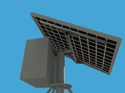 Road urban street light 3D model Solar battery IES Low-poly 3D model