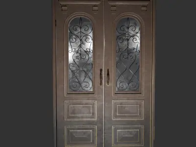 Old wooden door with 2 wings Texture