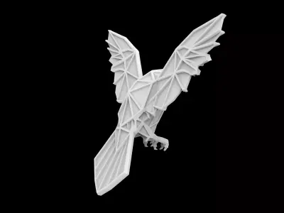 Geometric Hawk Wall Art 3D Print Model 3D print model