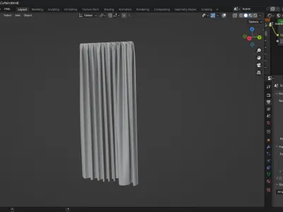 Window Curtain Free low-poly 3D model