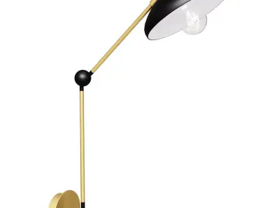 Hinged wall lamp made of metal and brass Oukoman 3D model
