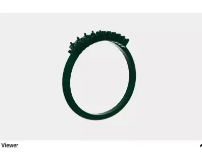 Women Ring with Round Cut Stones 3D print model