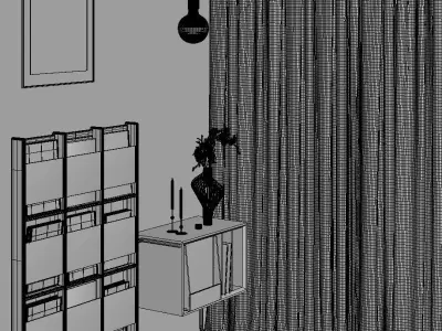 3D model of a floor-standing magazine bookshelf 3D model