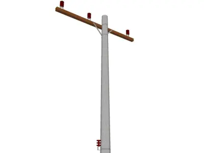 Concrete Lamp Post - Light Pole - Light Post - Street Light 43 3D model