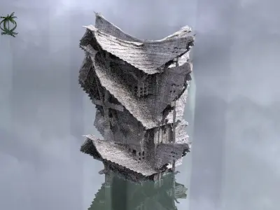 Thatched Pirate Hut 3D model