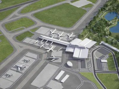 Sofia Airport Low-poly 3D model
