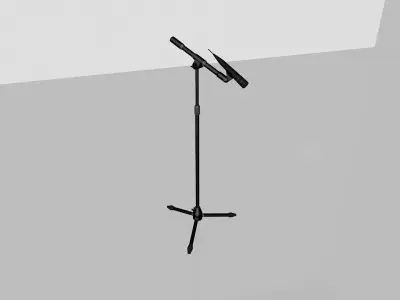 Microphones microphone stand with light 3D model