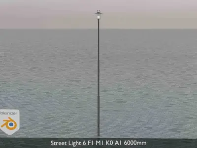 Street Light 6 F1 M1 K0 A1 6000mm Low-poly 3D model