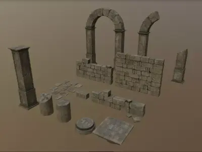 Ancient Ruins Asset Pack Low-poly 3D model
