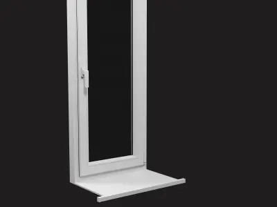 Casement window with upper window Low-poly 3D model