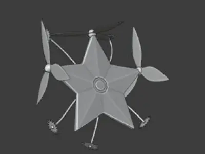 Star robot Low-poly 3D model