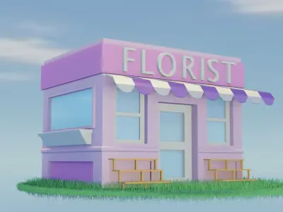 Tiny Florist  Low-poly 3D model