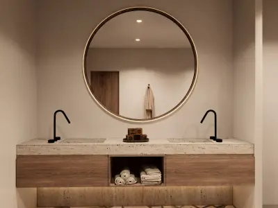 Wabi Sabi Bathroom Design 3D model